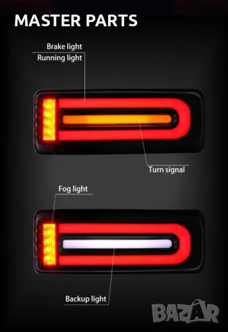 Тунинг LED Стопове за Mercedes G-Class W463 (2002-2018) към W464 (2018+) Визия - Plug & Play, снимка 8 - Части - 50411319