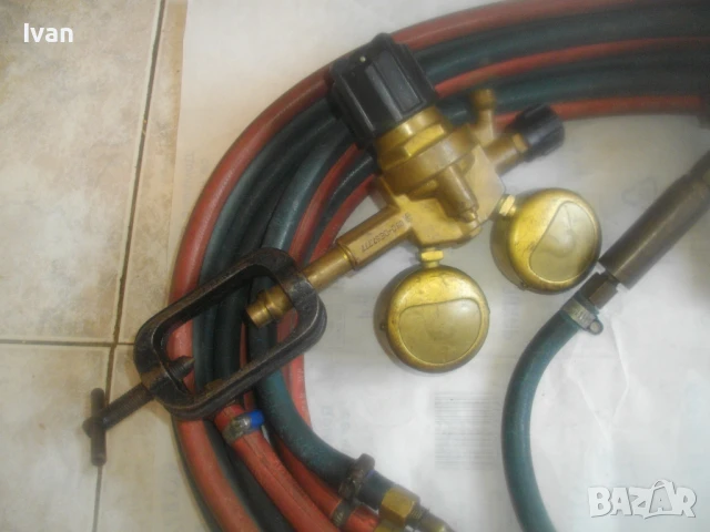 ОКСИЖЕН НЕМСКИ СТАРО КАЧЕСТВО РЕЗАК 47см SIRIUS МАРУЧИ 2Х10м ОРИГИНАЛНИ Ф11мм РЕДУЦИР ВЕНТИЛИ 2бр. , снимка 15 - Други инструменти - 51075815