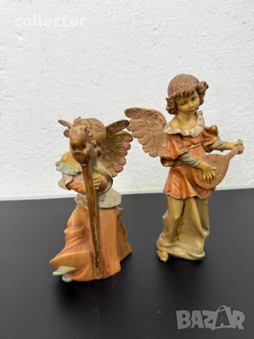 Двойка ангели / ангел музиканти. №7806, снимка 3 - Антикварни и старинни предмети - 53019239