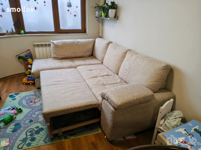 Ъглов диван с функция за спане, снимка 8 - Дивани и мека мебел - 53300702