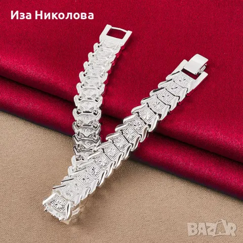 Масивна сребърна гривна, снимка 5 - Гривни - 50316408