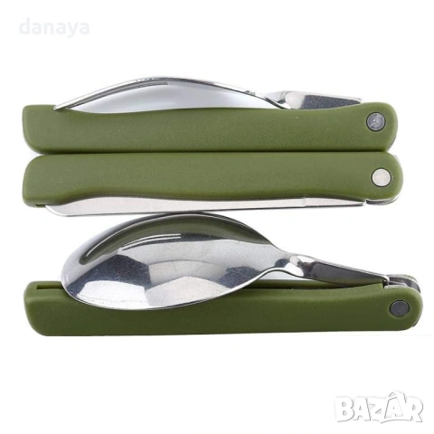 6282 Туристически сгъваеми прибори в калъф – комплект за къмпинг с лъжица, вилица и нож, снимка 3 - Къмпинг мебели - 53211776