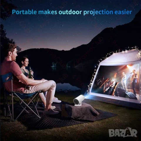 Преносим видеопроектор 4K, HDMI, USB, Android, Wi-Fi 6, BT 5.0, 130" екран, снимка 2 - Плейъри, домашно кино, прожектори - 51397100