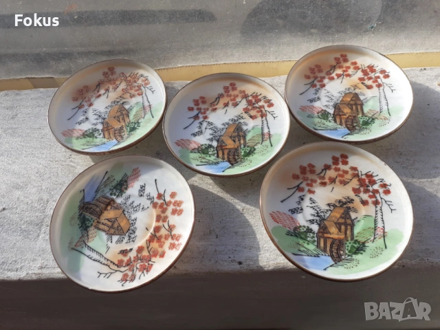 Чинийки порцелан Kutani Япония - 5бр.