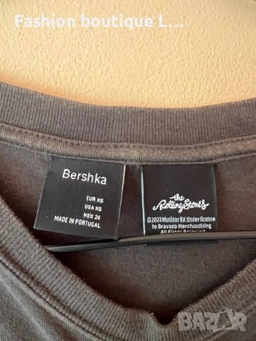 Къса тениска Rolling Stones 100% памук на марката Bershka ❤️, снимка 4 - Тениски - 51809651