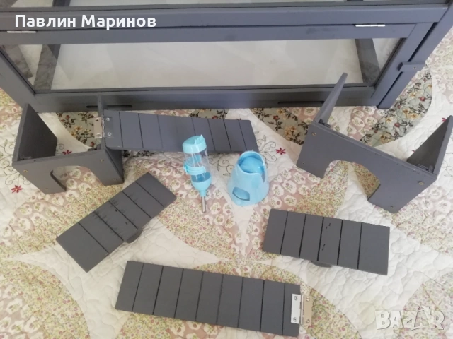 Клетка Кафез Къща Дом PawHut за Хамстери Джербили Мишки Малки Животни Гризачи Домашни Любимци 3 Нива, снимка 13 - Хамстери - 53841413