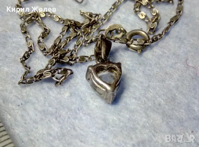 НЕЖЕН СРЕБЪРЕН ПЕНДАНТ с КУБИЧЕН ЦИРКОН ФИАНИТ и СТАРИННА СРЕБЪРНА ВЕРИЖКА СРЕБРО 900 ALIS 39960, снимка 7 - Колиета, медальони, синджири - 50056707