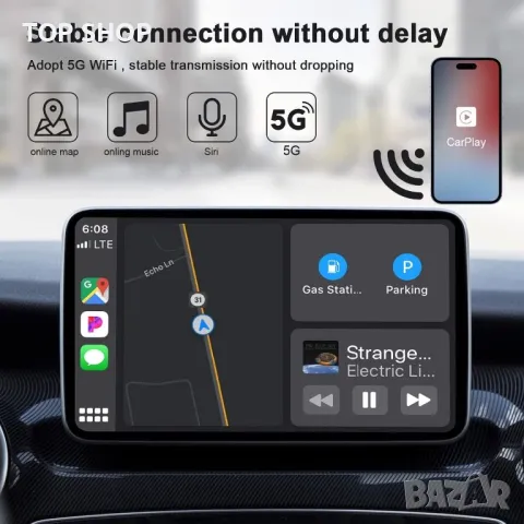 Безжичен CarPlay адаптер/Apple CarPlay/Plug&Play/вграден 5Hhz WIFI модул/от 2016г/iPhone IOS 10+, снимка 7 - Аксесоари и консумативи - 49308715