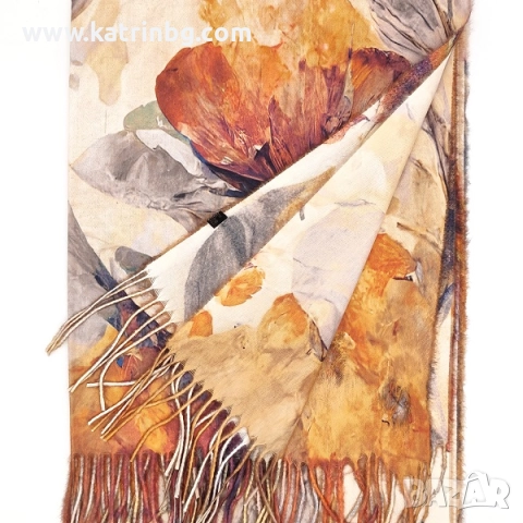 Луксозен подарък за жена – комплект шал и ръкавици с цветен мотив Код на продукта:DAK-00011, снимка 3 - Подаръци за жени - 52200430