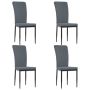 vidaXL Трапезни столове, 4 бр, тъмносиви, кадифе(SKU:326105, снимка 1 - Столове - 45851876