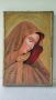 2 рисувани дървени икони Св.Богородица и Св.Георги, снимка 2