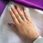 Дамски елегантен сребрист пръстен от неръждаема стомана с блестящ камък, снимка 1 - Пръстени - 45454418