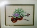 Гоблен,, Цигулка с цветя ", снимка 2