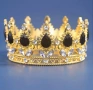 Златиста корона тиара с цветни камъни за декорация на торта , снимка 3