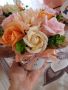 ☘️☘️Ново☘️☘️Метална кашпа със свежи и цветни сапунени цветя изработени от пластичен сапун💐🌷🌺, снимка 1