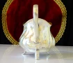 Посребрена кана,каничка,сосиера,релеф, снимка 3