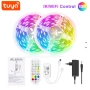 10м - RGB WiFi смарт LED лента с управление през телефон, дистанционно и глас, снимка 4