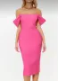 Розова дамска елегантна рокля , снимка 6