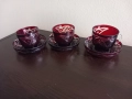 Кристални чаши червен кристал , снимка 4