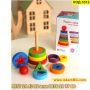 Дървена играчка Монтесори кула с геометрични форми - КОД 3512, снимка 6
