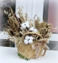 Суха аранжировка в сламена кошничка, снимка 3