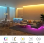 Lepro Самозалепваща се RGB LED лента 20 м (2 x 10 метра), 5050 SMD 600 бр, 12 V, с 44 бутона дистанц, снимка 4