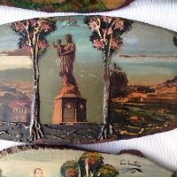 Три френски миниатюри рисувани върху дърво, снимка 5 - Антикварни и старинни предмети - 45131004