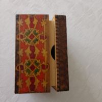Стара дървена пирографирана кутия, снимка 6 - Други ценни предмети - 45657170