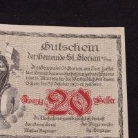 Банкнота НОТГЕЛД 20 хелер 1920г. Австрия перфектно състояние за КОЛЕКЦИОНЕРИ 45087, снимка 3 - Нумизматика и бонистика - 45566561
