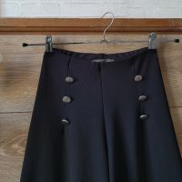 Черен панталон широк крачол , снимка 2 - Панталони - 45263392