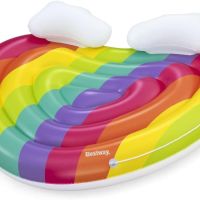 Bestway Надуваем плажен дюшек за 2 души Rainbow за деца и възрастни 1,75 m x 1,63 m, снимка 1 - Надуваеми легла - 45639708