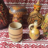Стари български сувенирни мускал ваза програмирани ръчно рисувани, снимка 2 - Други ценни предмети - 45297705