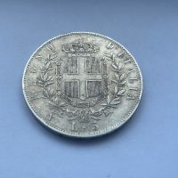 5 лири 1862, Италия, изключително рядка, снимка 2 - Нумизматика и бонистика - 45491306