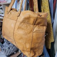 естествена кожа голяма чанта,натурален кафяв цвят  PIECES , снимка 11 - Чанти - 45840595