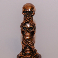 Статуетка,сувенир-"Три черепа".Медна галванопластика, снимка 2 - Други ценни предмети - 45070948
