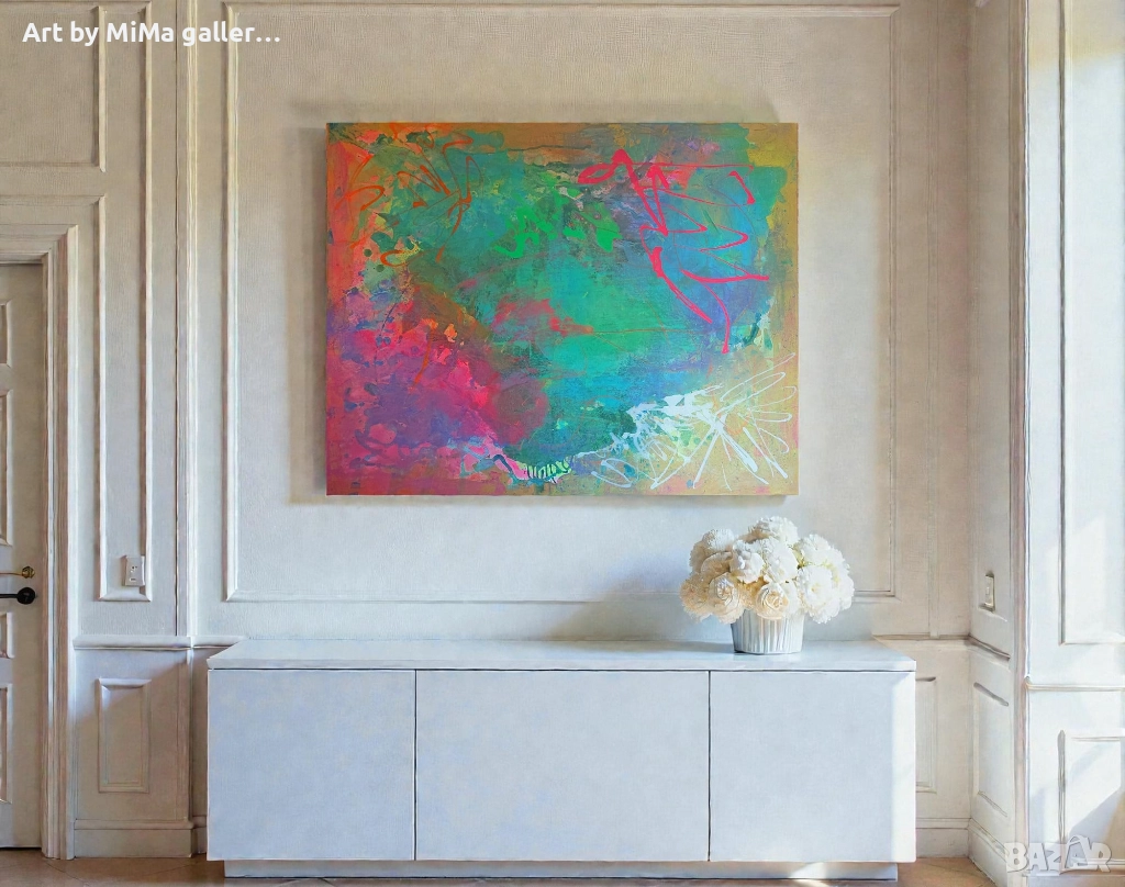 Абстракция - голяма картина, abstract painting, акрил, съвременно изкуство, снимка 1