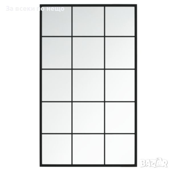 Огледало за стена, черно, 100х60 см, метал, снимка 1