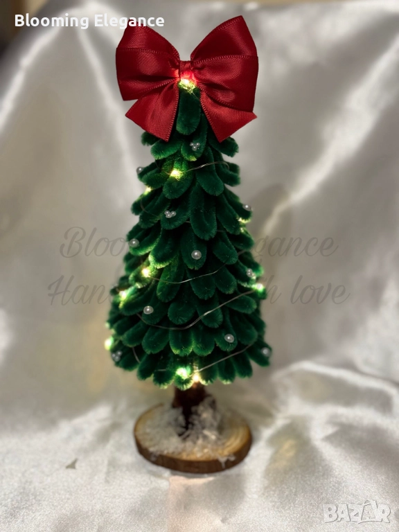 Коледна елха от плюшена тел, снимка 1