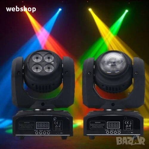 Професионален Дискотечен прожектор с 4 диода, Проектор Double Face Moving Head Light, 40w, снимка 1