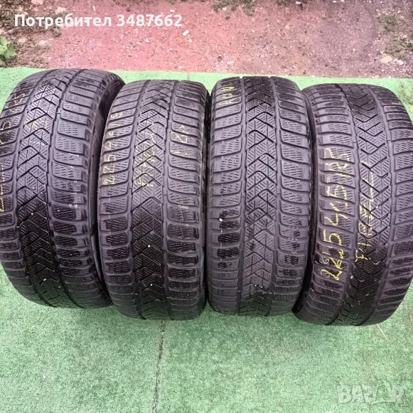 225 45 18 PIRELLI 4броя зимни дот 2018г RUN FLAT , снимка 1