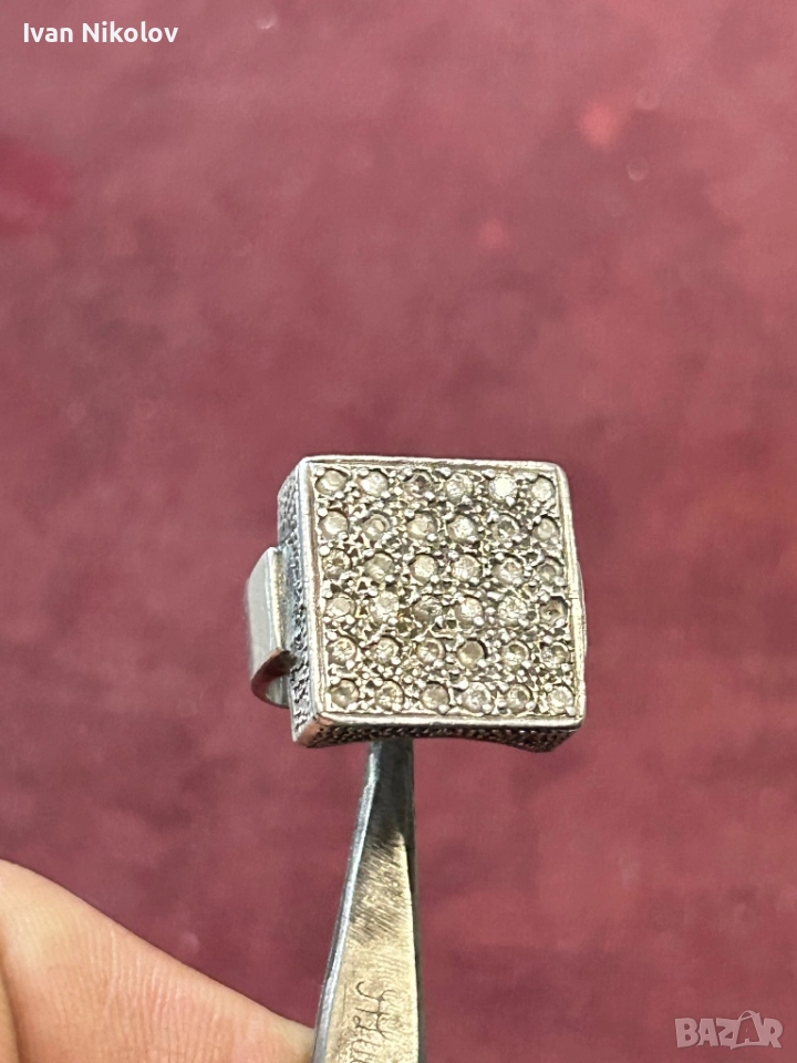 Дамски сребърен пръстен с цирконии, снимка 1