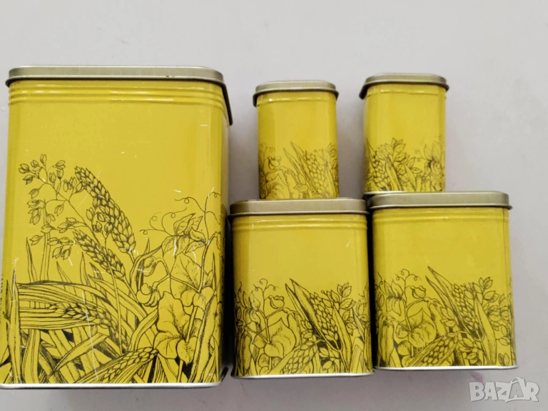 Комплект 5 броя метални кутии, снимка 1