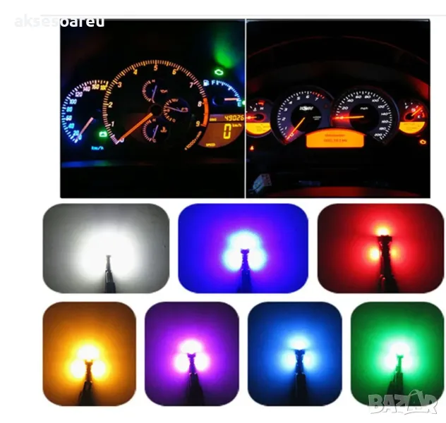  Нова T5 Led крушка 3SMD с 3030 чипове Супер ярки крушки за автомобилни табла Лампа на арматурното, снимка 1