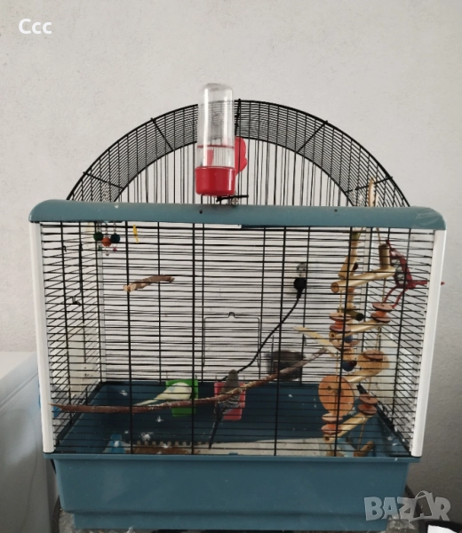 Вълнисти папагалчета с клетка, снимка 1