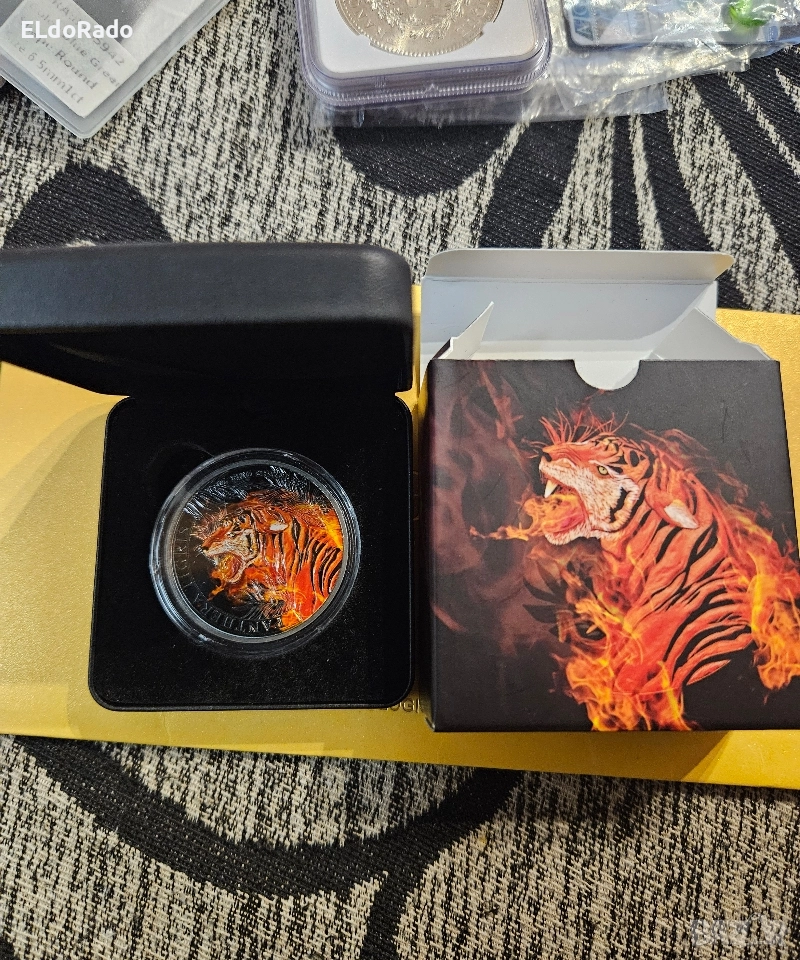 Сребърна инвестиционна монета,,тигър" със сертификат , снимка 1
