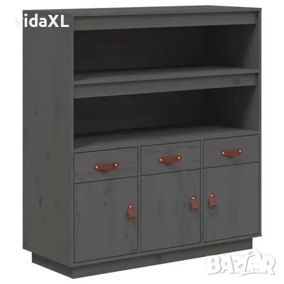 vidaXL Висок шкаф, сив, 100x40x108,5 см,（SKU:820164, снимка 1