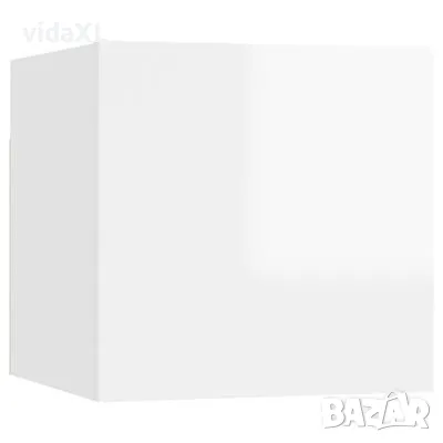 vidaXL ТВ шкаф за стенен монтаж, бял гланц, 30,5x30x30 см(SKU:804499), снимка 1