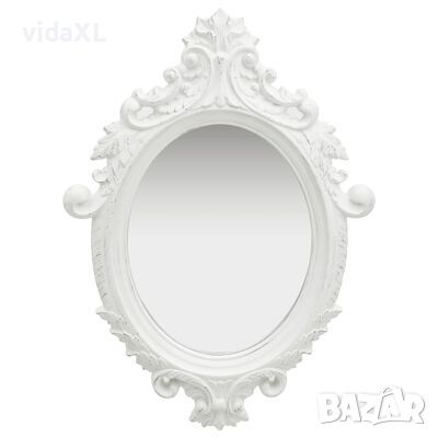 vidaXL Стенно огледало, стил замък, 56x76 см, бяло（SKU:320356, снимка 1