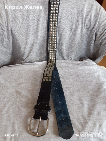 Дамски кожен колан с капси тип рокерски много красив 46942, снимка 1