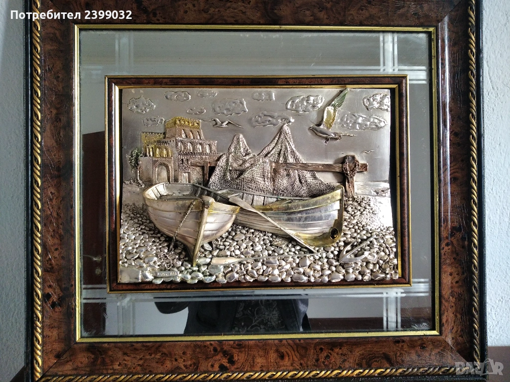 Продавам,посребрена трипластова картина, снимка 1